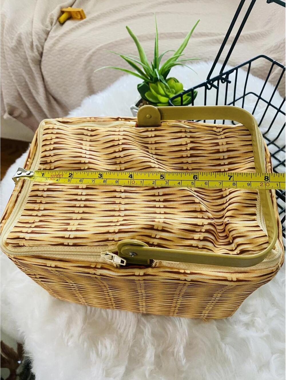 Black Metal Wire Storage Handle Basket and Brown Basket Set - Picture 8 of 10